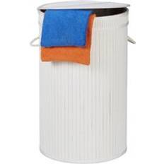 Bathroom Accessories Relaxdays Lidded Laundry Hamper 65 Litres XXL White