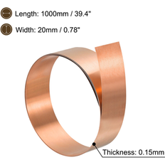 Sheet Materials Unique Bargains Copper Thin Foil Roll Sheet, 2Pcs Pure Copper Foil Sheet Copper Strip Red Copper 0.15x20x1000mm