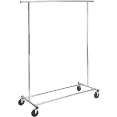 Silver Clothing Storage Private Label Adjustable Rolling Garment Silver Clothes Rack