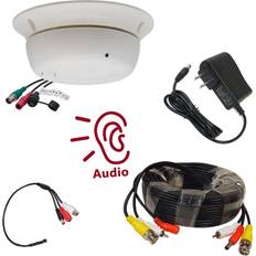 Evertech Hidden Spy Nanny Security Camera Smoke Detector 1080p Ahd TVI CVI Covert HD - Beige