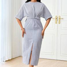 Shein Autumn And Winter Holiday Dresses CasualElegantWorkSide StripeOne Piece SleeveWomen Dresses