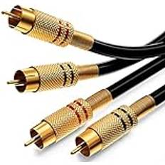Kablar DeleyCON 5m Ljud-RCA-Kabel 2x RCA-Kontakt Audio HiFi-Kabel