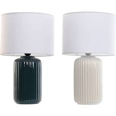 Belysning Home ESPRIT Keramisk Skrivbordslampa 28 x 28 x 47 cm Set om 2 Bordslampa