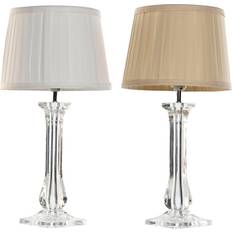 Home ESPRIT Hvid Beige Metal 60 W 220 V x x 2 enheder Bordlampe 25cm