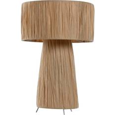 Belysning Home ESPRIT Brun Metall Raffia 50W 220V 27 x 27 x 40 cm Bordslampa