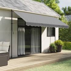 Patio Awnings vidaXL Markisenvolant Anthrazit Gestreift 4 m