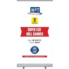 Leaflet Stands Super Eco Retractable Roll Up Banner Stand 82.68 H x 48.54 W x 4.5 D - Multi Color