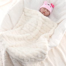 1pc Super Soft & Cozy Plush Baby Blanket, Suitable For Newborns, Infants, Girls & Boys, Fluffy Baby Walker & Crib Bedding, Newborn Birthday Party Gift