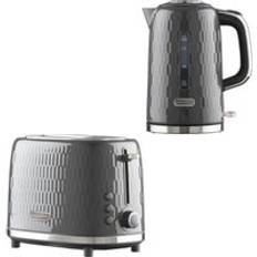 Kettles Daewoo Honeycomb SDA2672GE Jug Kettle & Two-Slice Toaster Bundle - Grey, Silver/Grey