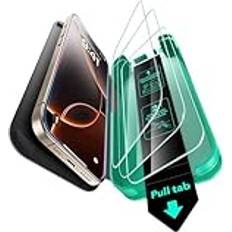 ESR 3 Pack 9H Glass for iPhone 16 Pro Max Screen Protector, [Military Grade Shatterproof & Longest Durable] Ultra-tough Tempered Glass with Updated Easy Installation Tool