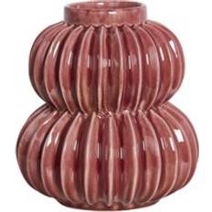 Stein Vasen Beliani Rot 28 cm Modernes Design Wasserdicht Wohnaccessoires Vase