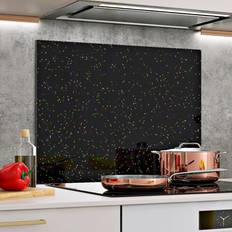 Black Splash Guards Belofay x Black Sparkles For Kitchen Tempered Heat Resistant For Cookers Splash Guard 60cm