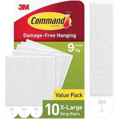 Command Comman Strisce Appendi Quadri Adesive Grandi Bianche - 10 Coppie Gancio per Quadro