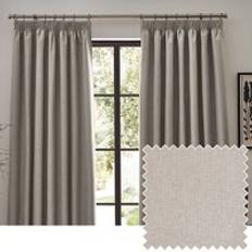 Linen Curtains Furn Dawn Blackout Pencil Pleat Curtains Linen 117 x 137 cm
