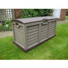 Starplast Jumbo XL Brown Garden Storage Utility Cushion Box Shed Plastic Waterproof