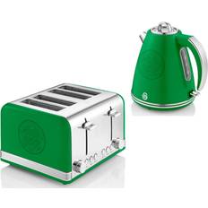 Swan Retro Celtic FC Jug Kettle & 4 Slice Toaster in Green