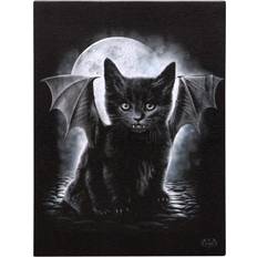 Toile Décorations Murales B&Q Spiral Direct Canvas Batcat Plaque Black/White One Size Wall Decor