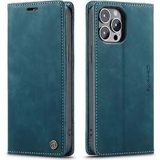Turquoise Wallet Cases FoneFunShop PU Leather Flip Case Compatible with iPhone 16 Plus Wallet Built-in Stand Card Holder Teal Blue