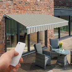 Multicoloured Awnings Primrose Awnings Electric Retractable Patio Awning 3.5 m x 2.5 m - Multi