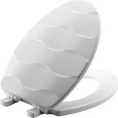 Chesterfield Leather Elongated Wood Sculptured Toilet Seat