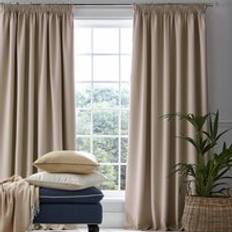 Laura Ashley Beige Curtains Laura Ashley Stephanie Ready Made Blackout Curtains Natural - Beige