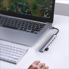 Tlily 7 In 1 USB C to USB Hub Extended USB 3.0 x1 + USB 2.0 X6