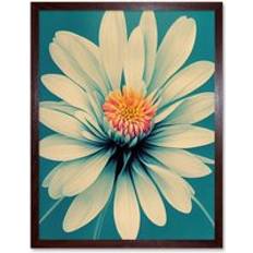 Brown Framed Art Chrysanthemum Floral Bloom Macro Flower Wall Print 43 cm H x 33 cm W Framed Art