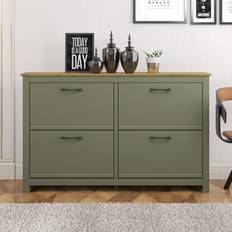 Green Shoe Racks 17 Stories Limestone 4 Door Flip Down Storage Kale Shoe Rack