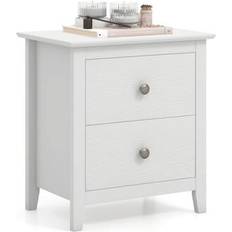 Costway Modern Nightstand With 2 Drawers For Small Spaces Bedside Table