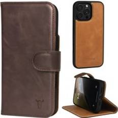 Torro iPhone 16 Pro Max Leather Wallet Case with Detachable Cover & MagSafe Compatible Signature Dark Brown