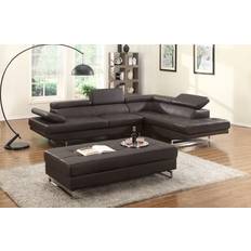 Brown - U-Sofas Brown Right Arm Facing Sectional 124 x 94 x in Sofa 6 Seater