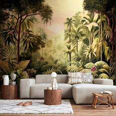 Green Wall Decor Origin Murals Jungle Trees Mural - Olive - 0.01 x 300 x 240 cm Wall Decor