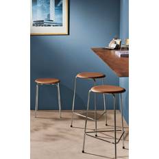 Fritz Hansen DOT Hocker Furnier Gestell Stahl Verchromt 46 x 34 cm Taburete