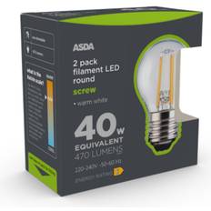 George LED FilamentRound 40W Screw Clear Lightbulb