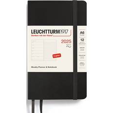 Adlibris LEUCHTTURM1917 370760 Wochenkalender & Notizbuch Pocket A6 2025, Softcover, Schwarz, Englisch