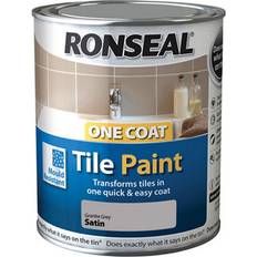 Ronseal Grey Paint Ronseal Ronseal One Coat Tile Paint 750 ml Granite Satin Grey 0.75L