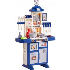 Play Set VEVOR Kitchen Playset Kids Pretend Cooking Play Toy 48 Piece Accessories Blue