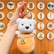 Wallets & Key Holders Veishet Cute Plush Honey Pot Bear Keychain Pendant - Yellow
