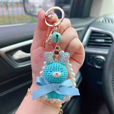 Wallets & Key Holders Veishet Resin Diamond Rabbit Keychain - Blue