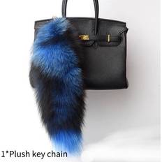 Wallets & Key Holders Veishet Plush Tail Shape Keychain Women - Blue Black