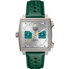 Tag Heuer Unisex Wrist Watches Tag Heuer Limited Edition Monaco 39mm Racing Green Titanium Chronograph Automatic CAW218E.FC6565 Leather/Titanium/Sil