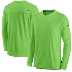 Sports Fan Apparel Men's Nike Neon Green Seattle Seahawks 2022 Sideline Coach Chevron Lock Up Performance Long Sleeve T-shirt Neon Green 3XL