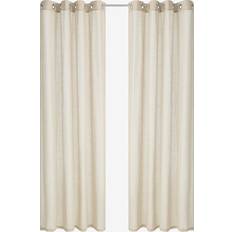 Ellos Linne Gardinlängder Ellos Öljettlängd Nellie 2-pack Beige