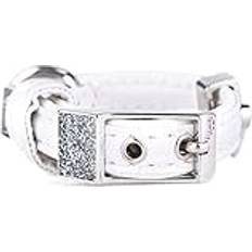 MyFamily My Family 1104 halsband 12 cm - 20 cm - 1,2 cm fuskpäls vit XS brun vit 400 g