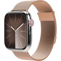 Apple Watch 42/44/SE/45/46/49 mm Milanese Loop 2 Rostfritt Stål Rem Rose Gold