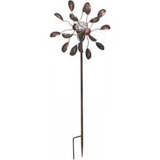B&Q Garden & Outdoor Environment B&Q Gemini Garden Wind Spinner With Solar Powered Crackle Globe - H130 cm - One Size