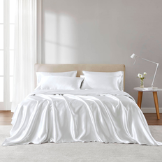 Textiles Madison Park Essentials Essentials Satin Luxury Twin Set+1 Fitted and 2 Pillowca - Multi Color Bed Sheet White