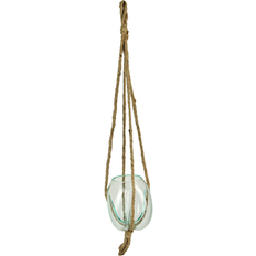 Hanging Vases Hanging Molten Glass With Jute Rope - 20.25 Inches High - Clear Vase