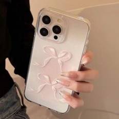 Shein Minimalist Floral & Bow Pattern Soft Phone Case Compatible With IPhone 15/15Pro Max, IPhone 13/14/11/XR/7/8, Samsung Galaxy A14/A15/S23/A50/A12/A32/A52/A72/A51/A21S/A13/A14/S22/S23 Ultra/S20FE Anti-Drop Protection