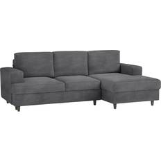 Mid you Velour Dark Grey Sofa 247cm 4-Sitzer